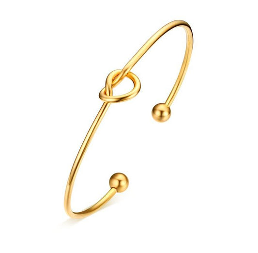 Gold-plated bracelet with knot