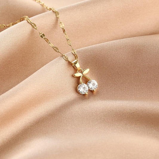 Gold plated necklace chain with diamonds ksrsbŠr gift