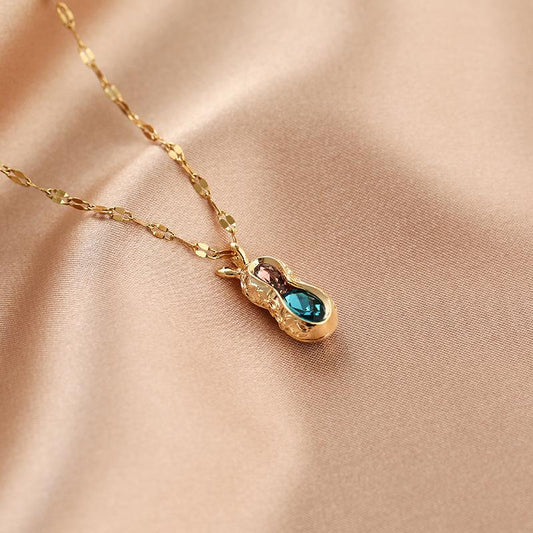 Gold plated necklace chain with diamonds soil gift