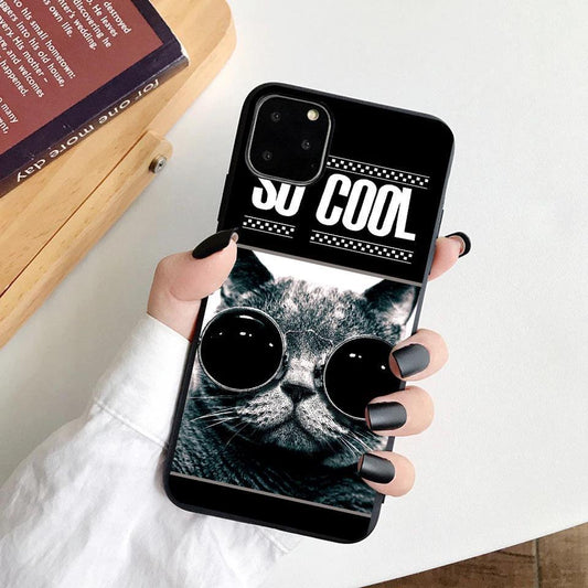 iPhone 12 Pro Max case cool cat with sunglasses