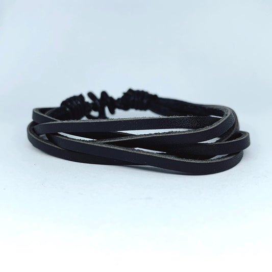 Handmade bracelet for men genuine leather stylish black