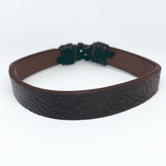 Handmade natural bracelet brown leather smooth inside