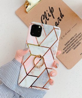 Mobile cover for iPhone 11 with different marble patterns + ring holder