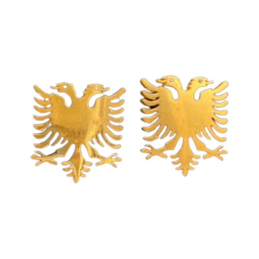 Earrings with cheina e flamurit Albanian eagle gold plated