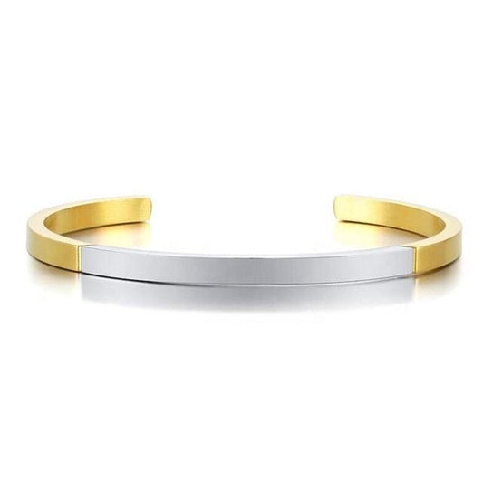 Adjustable Stainless Steel Bracelet - Gold and Silver (0.5 cm width)