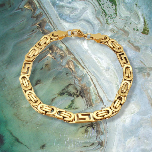 Incredibly stylish chain in beautiful pattern bracelet gold plating for men