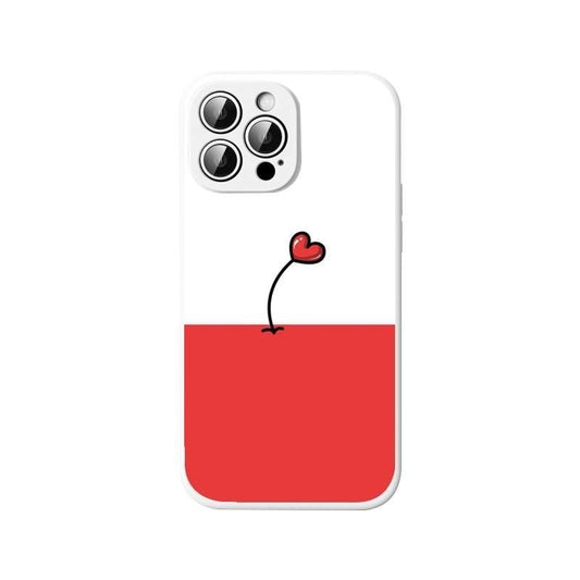 iPhone 12 Pro Max case flower with heart growing red white