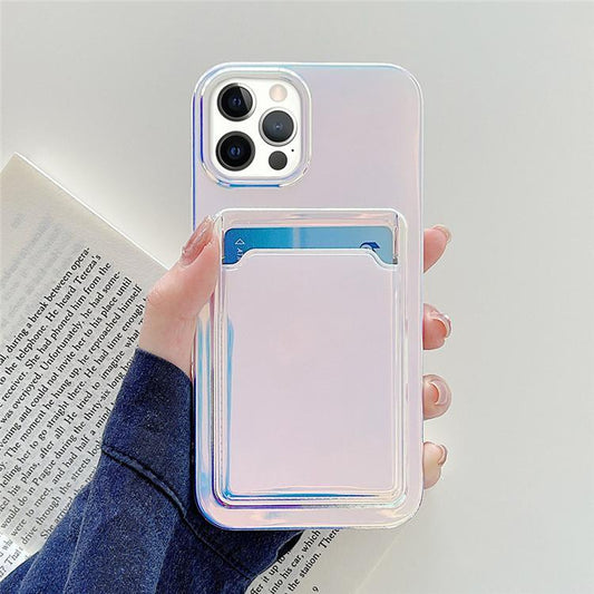 iPhone 13 Pro Max holographic cool case with wallet card
