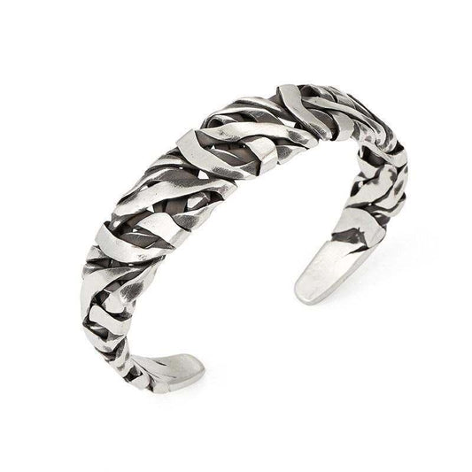 Noorzai S - Retro adjustable bracelet for men in silver medieval