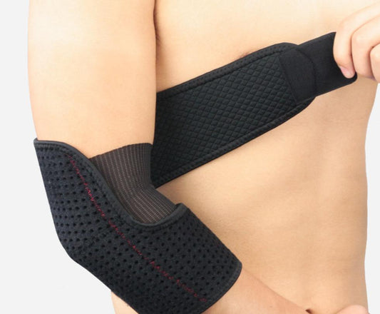 Adjustable elbow support stabilizing compression baseball