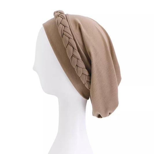 Luva bandana bohemian style with braid hijab turban headscarf