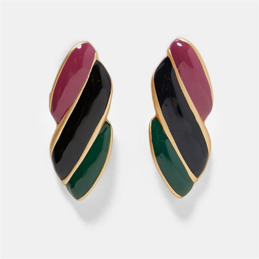 Exotic earring in black, green and red