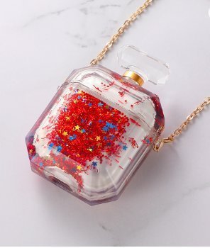 Airpod case perfume bottle with liquid glitter